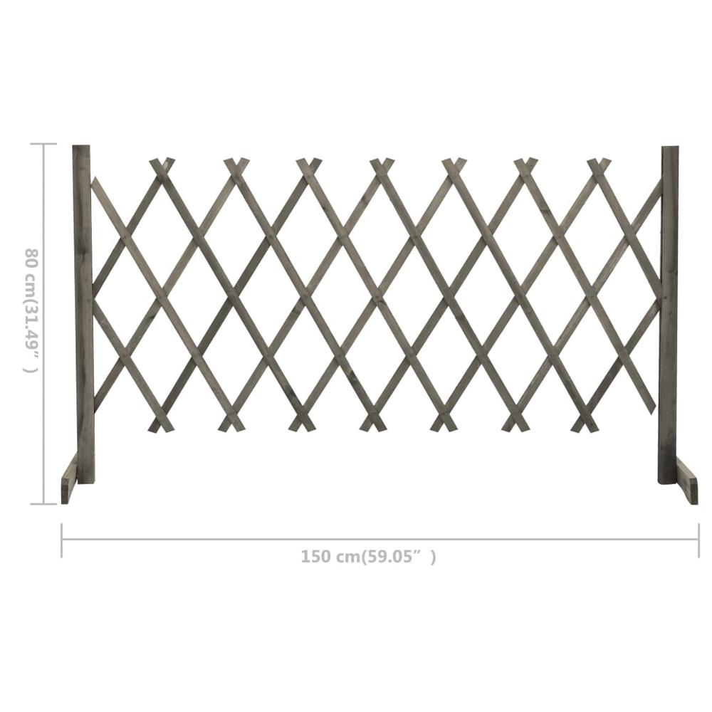 vidaXL Garden Trellis Fence Gray 59.1"x31.5" Solid Firwood, 314827. Picture 7