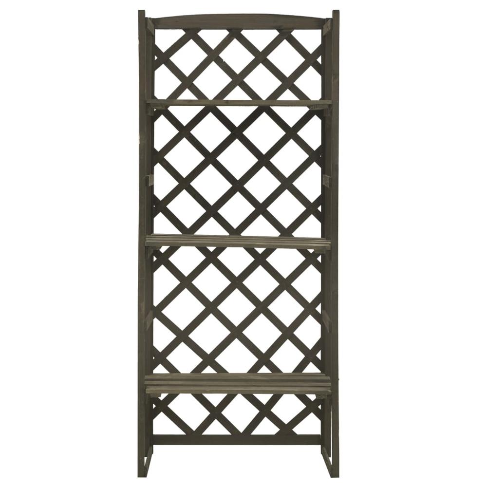 vidaXL Plant Stand with Trellis Gray 23.6"x11.8"x55.1" Solid Firwood, 314835. Picture 2