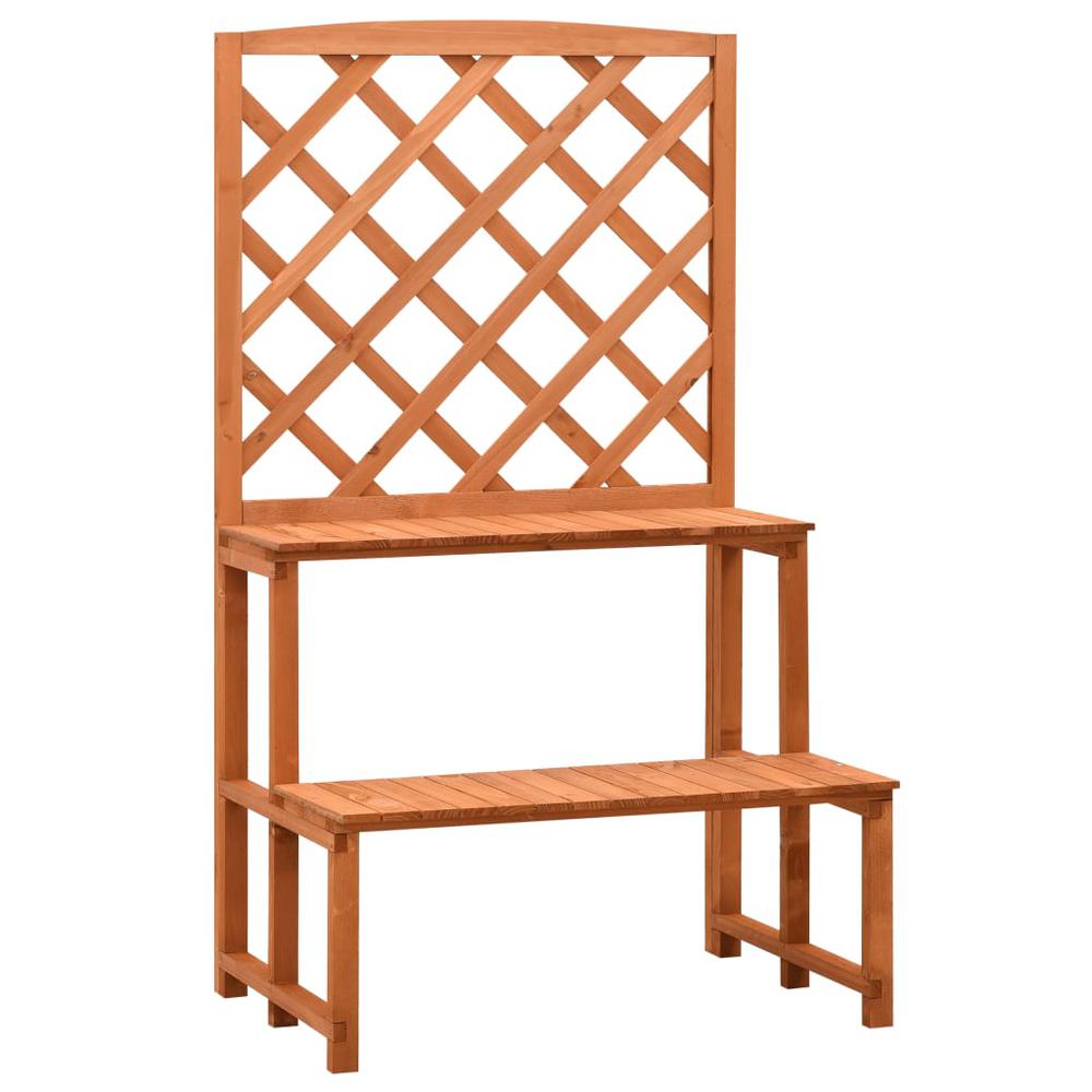 vidaXL Plant Stand with Trellis Orange 27.6"x16.5"x47.2" Solid Firwood, 314842. Picture 1