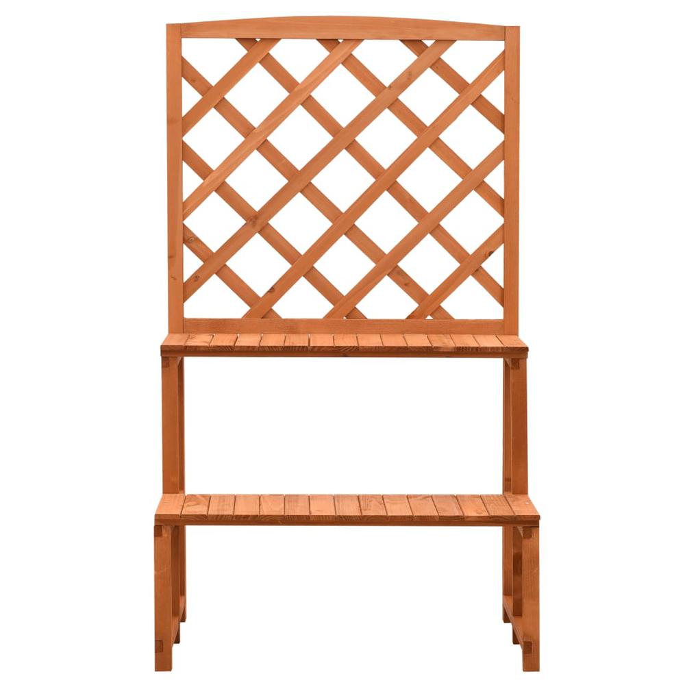 vidaXL Plant Stand with Trellis Orange 27.6"x16.5"x47.2" Solid Firwood, 314842. Picture 2