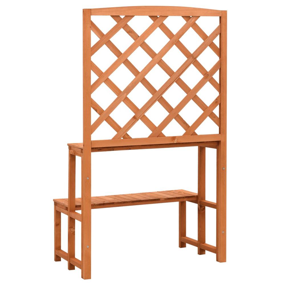 vidaXL Plant Stand with Trellis Orange 27.6"x16.5"x47.2" Solid Firwood, 314842. Picture 4