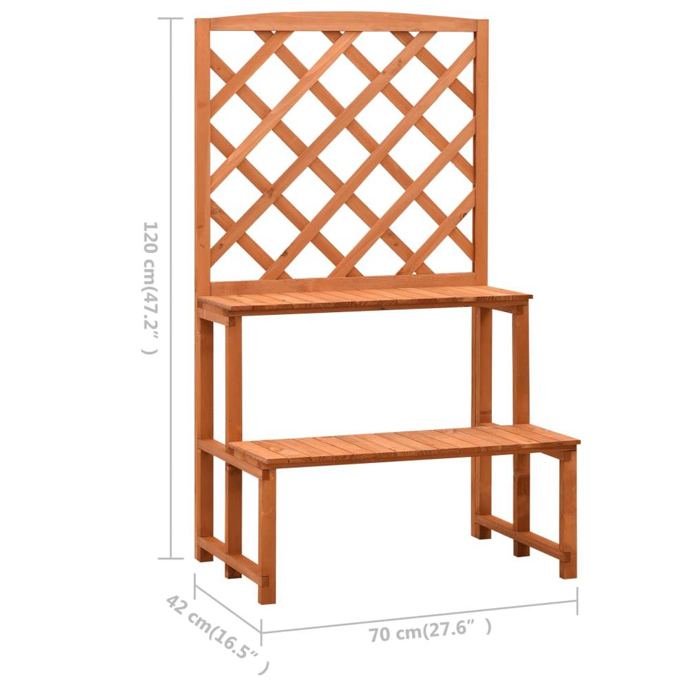 vidaXL Plant Stand with Trellis Orange 27.6"x16.5"x47.2" Solid Firwood, 314842. Picture 6