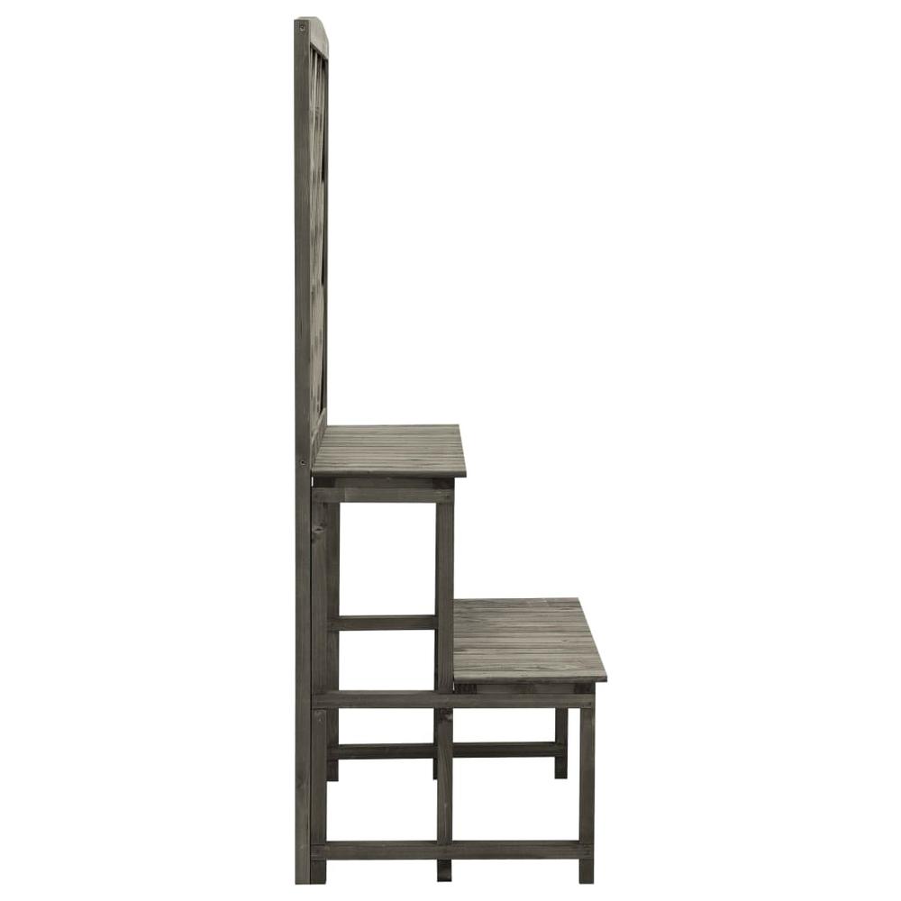 vidaXL Plant Stand with Trellis Gray 27.6"x16.5"x47.2" Solid Firwood, 314843. Picture 3
