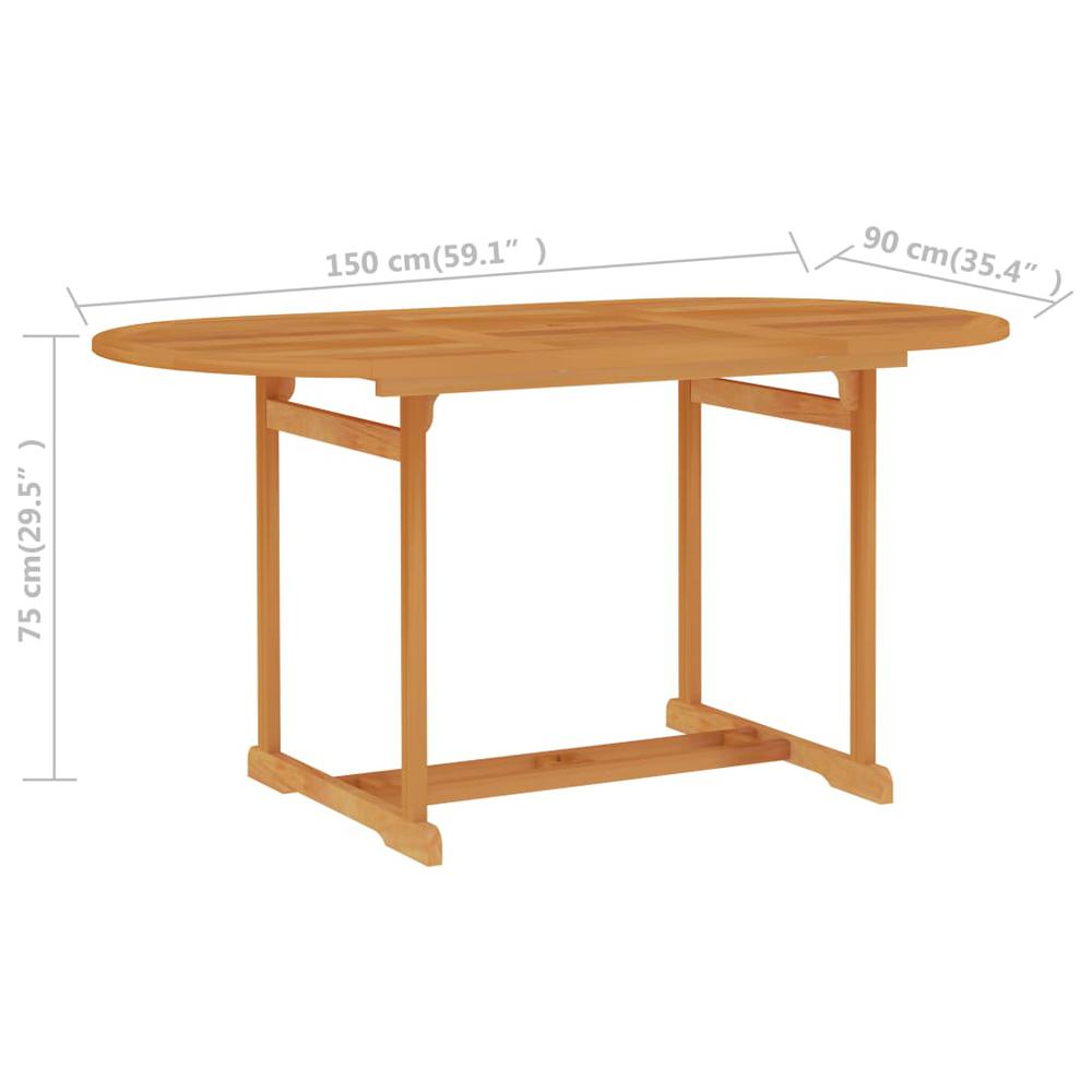 vidaXL Garden Table 59.1"x35.4"x29.5" Solid Teak Wood 5102. Picture 6