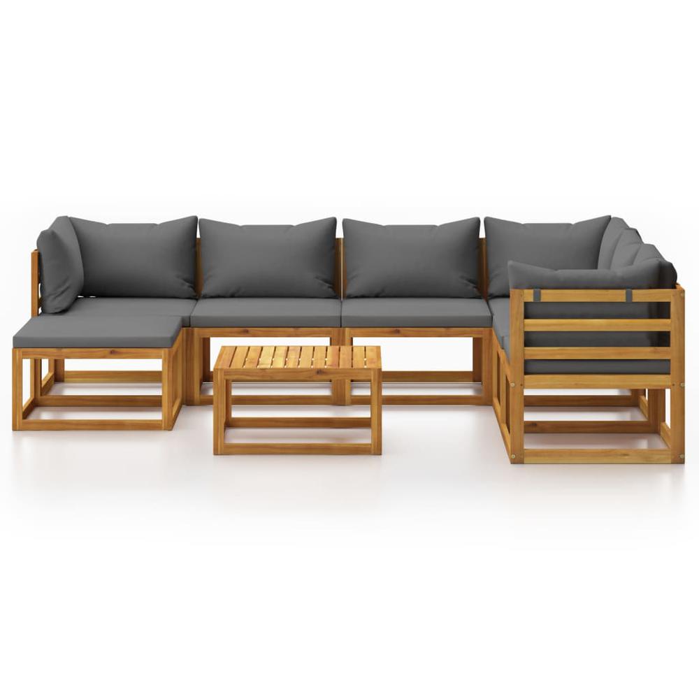vidaXL 8 Piece Garden Lounge Set with Cushion Solid Acacia Wood, 3057615. Picture 2