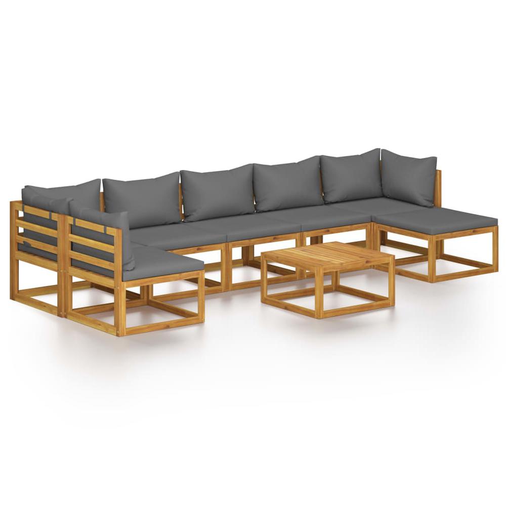 vidaXL 8 Piece Garden Lounge Set with Cushion Solid Acacia Wood, 3057630. The main picture.