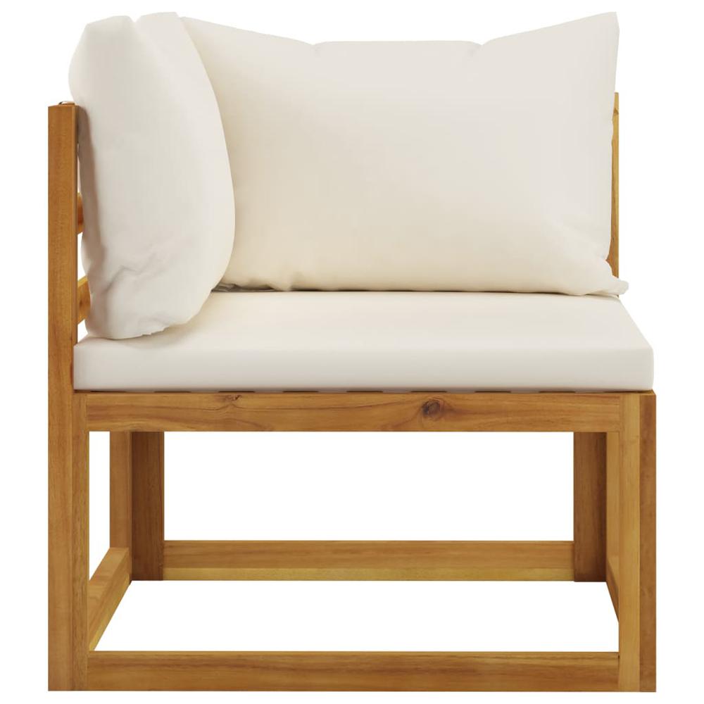 vidaXL 9 Piece Garden Lounge Set with Cushion Cream Solid Acacia Wood, 3057651. Picture 5