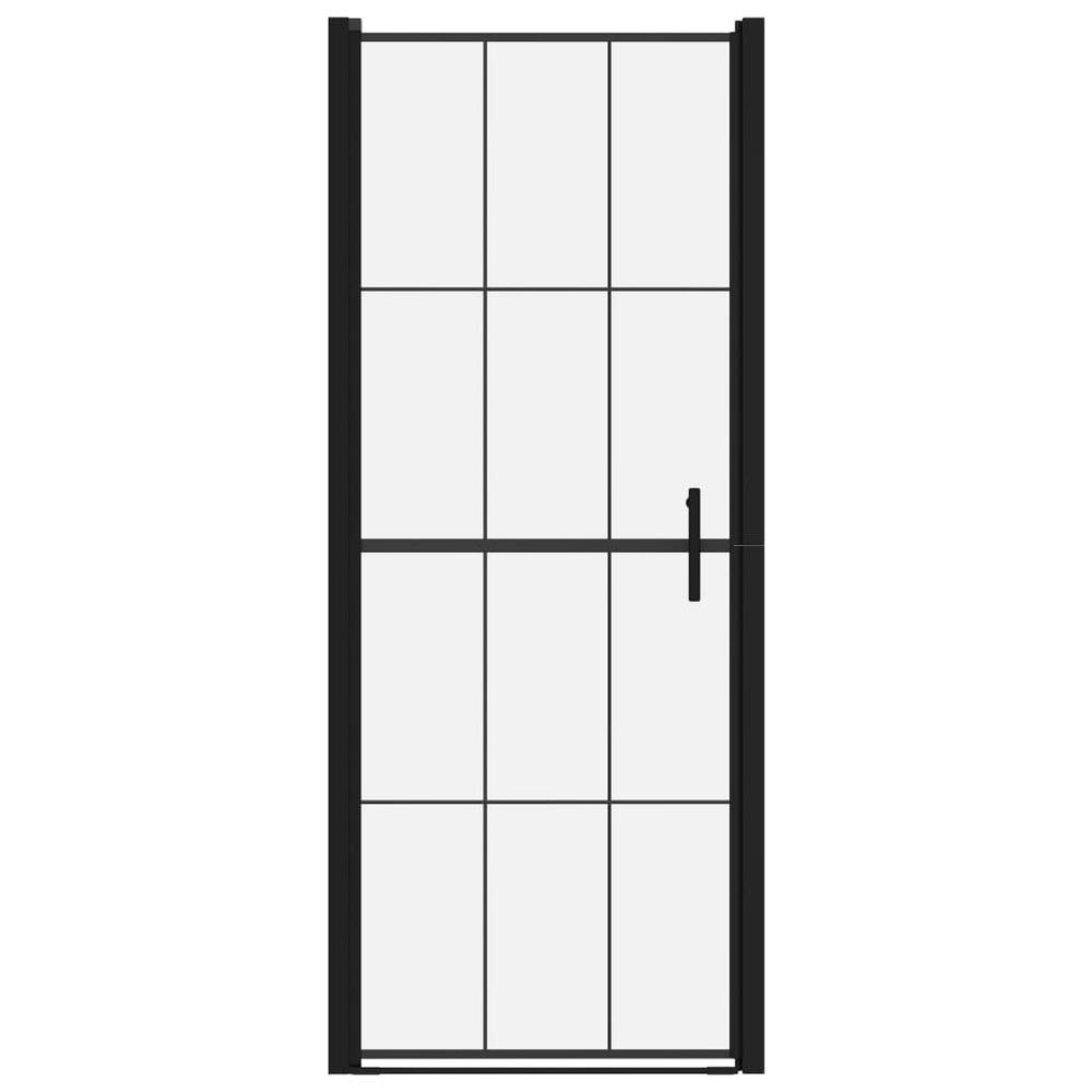 Shower Door Tempered Glass 31.9"x76.8" Black. Picture 2