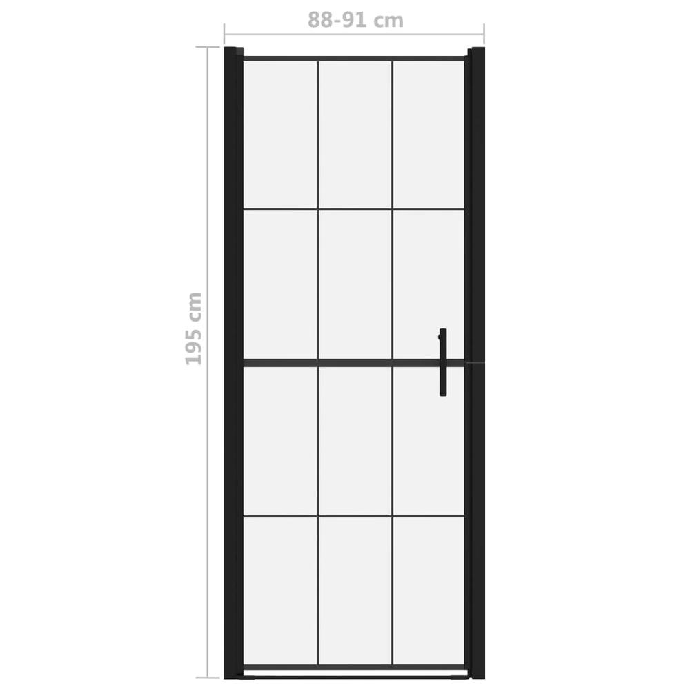 Shower Door Tempered Glass 35.8"x76.8" Black. Picture 4