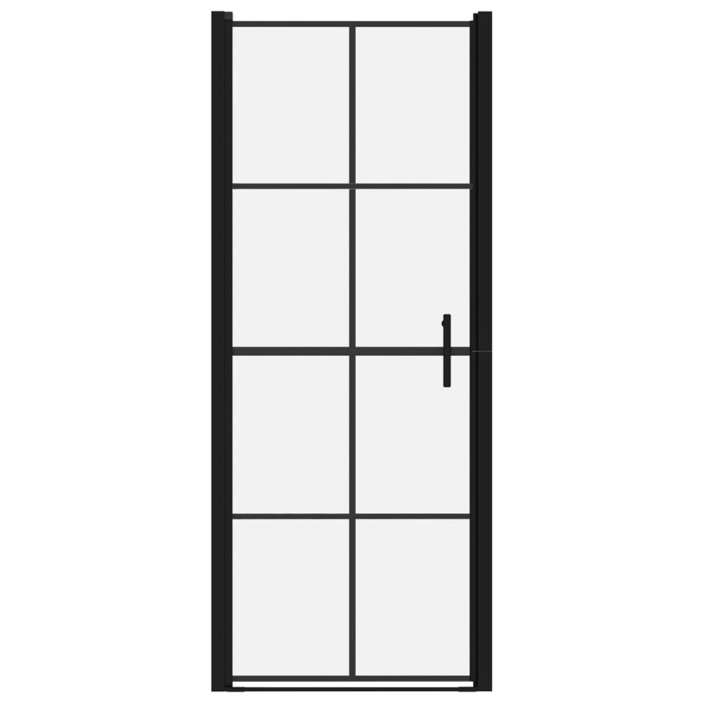 Shower Door Tempered Glass 35.8"x76.8" Black. Picture 2