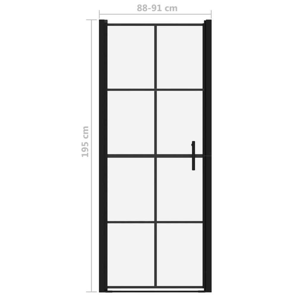 Shower Door Tempered Glass 35.8"x76.8" Black. Picture 4