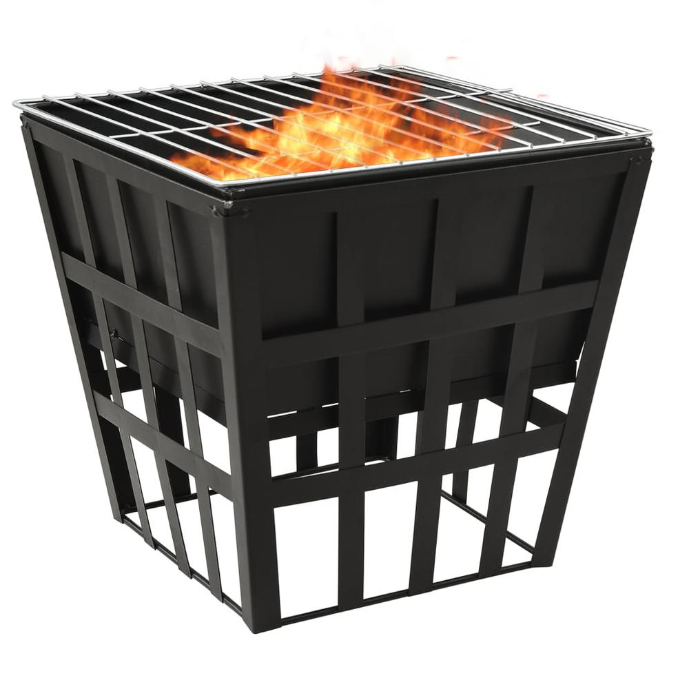 2-in-1 Fire Pit and BBQ 13.4"x13.4"x18.9" Steel. Picture 2