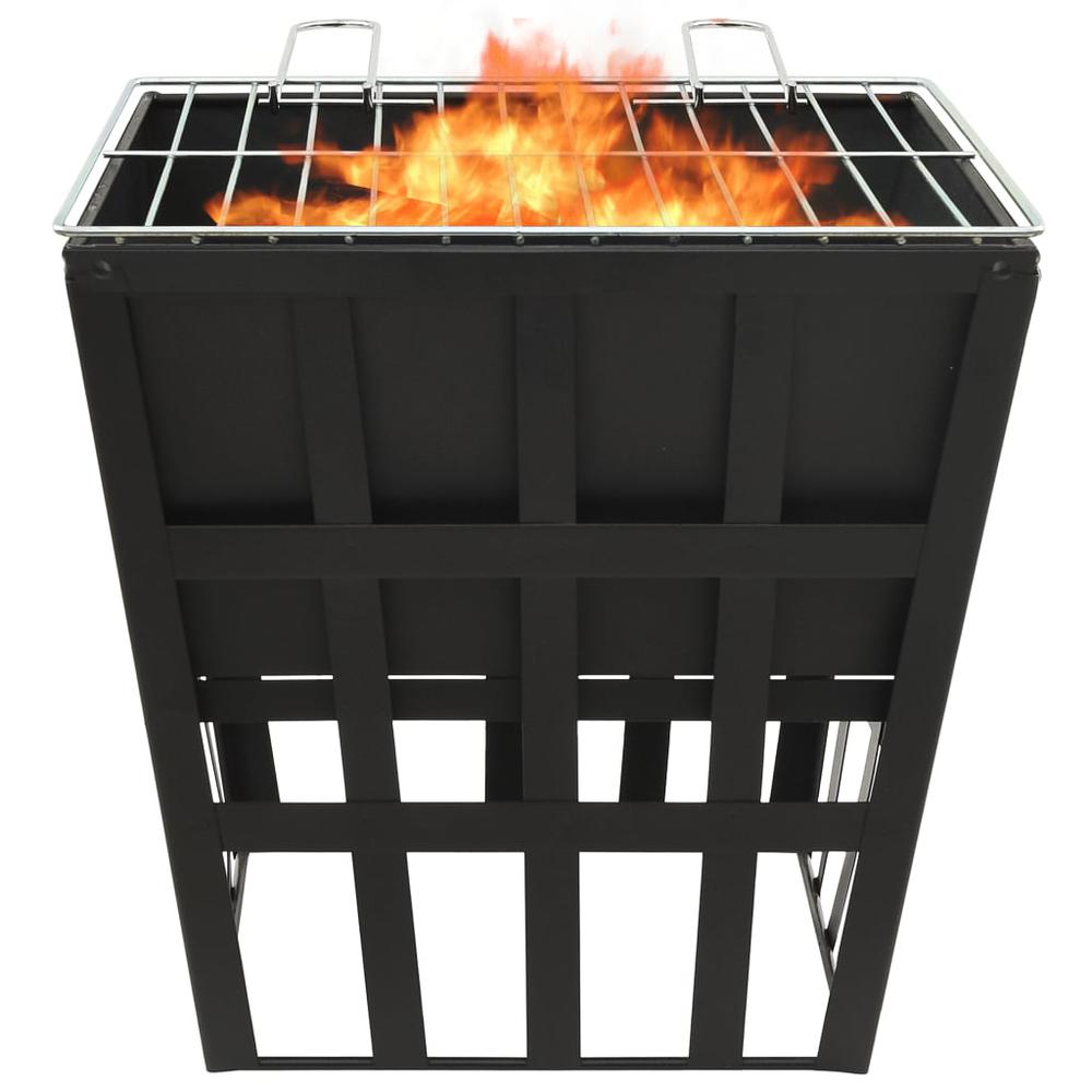 2-in-1 Fire Pit and BBQ 13.4"x13.4"x18.9" Steel. Picture 3