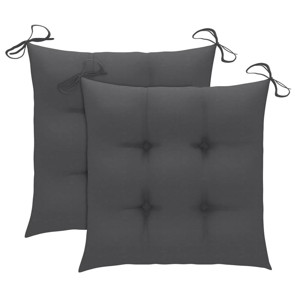 vidaXL Chair Cushions 2 pcs Anthracite 15.7"x15.7"x2.8" Fabric, 314860. Picture 1