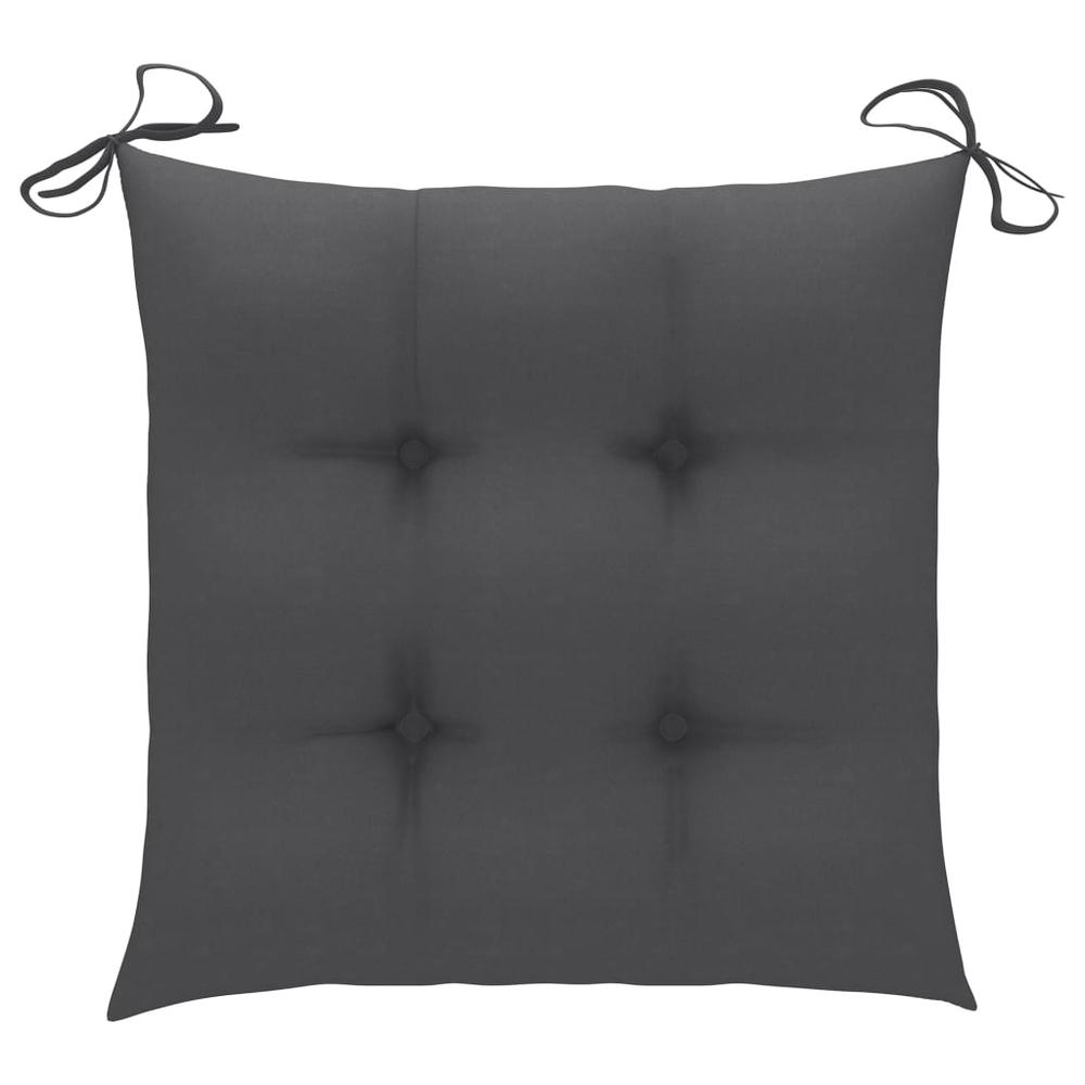 vidaXL Chair Cushions 4 pcs Anthracite 15.7"x15.7"x2.8" Fabric, 314861. Picture 2