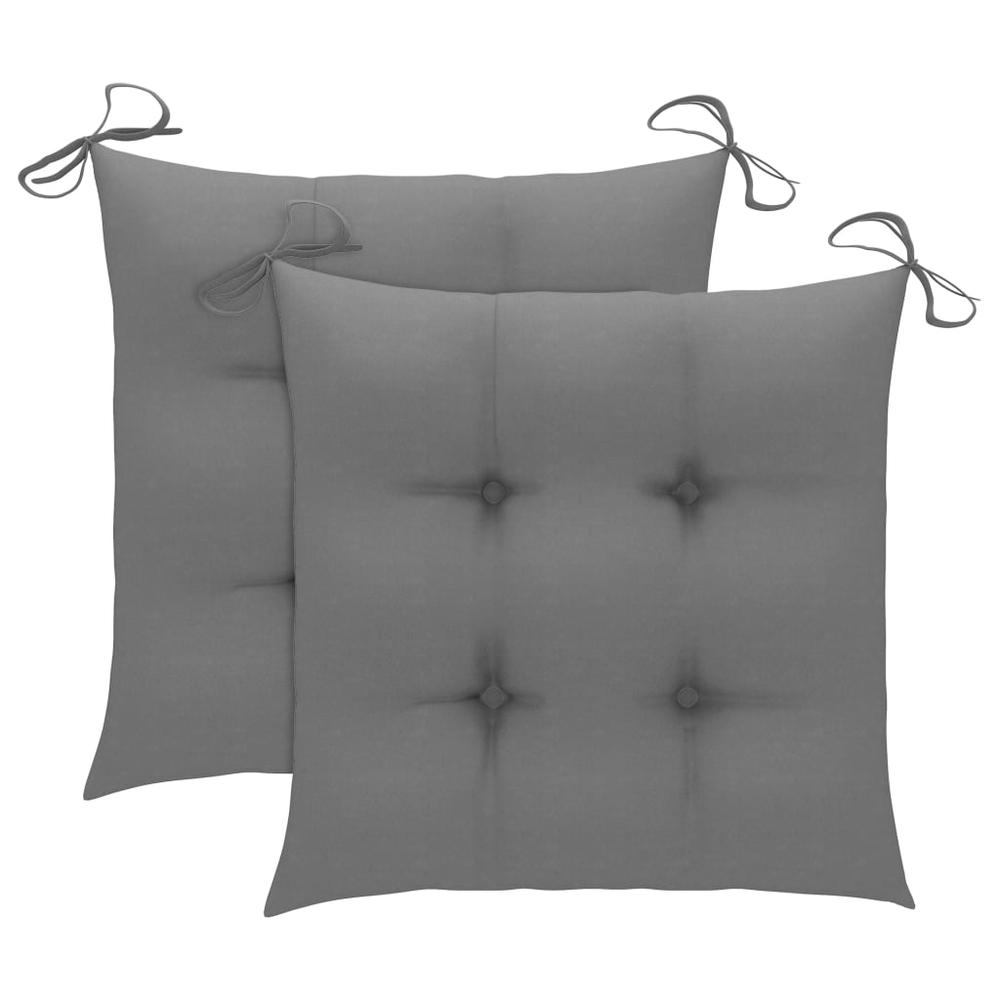 vidaXL Chair Cushions 2 pcs Gray 15.7"x15.7"x2.8" Fabric, 314863. Picture 1