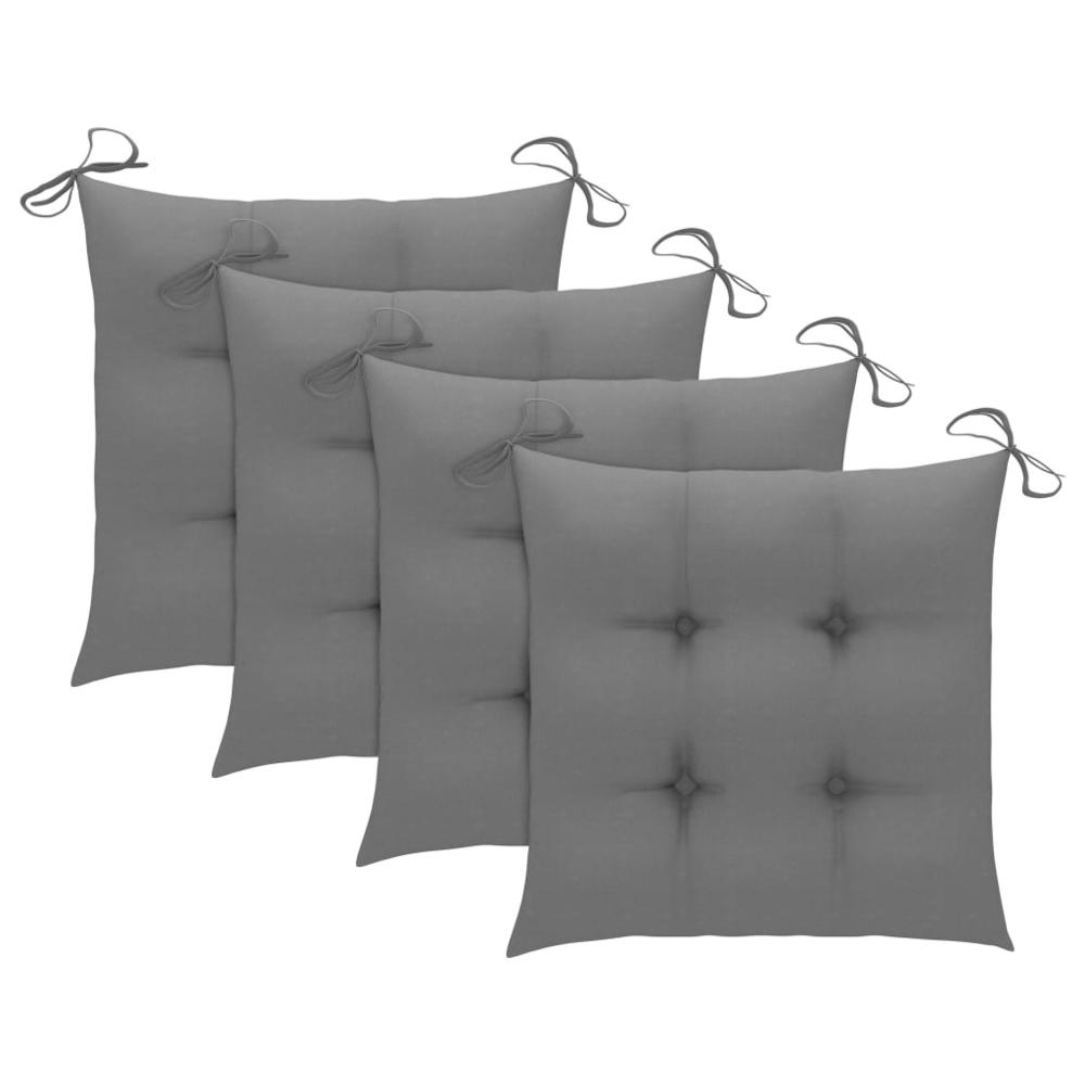 vidaXL Chair Cushions 4 pcs Gray 15.7"x15.7"x2.8" Fabric, 314864. Picture 1