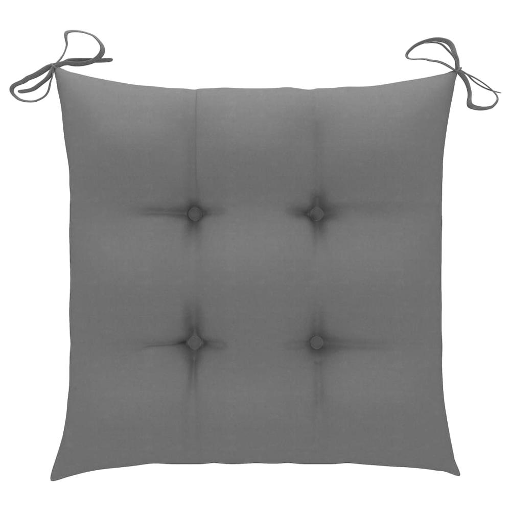 vidaXL Chair Cushions 4 pcs Gray 15.7"x15.7"x2.8" Fabric, 314864. Picture 2