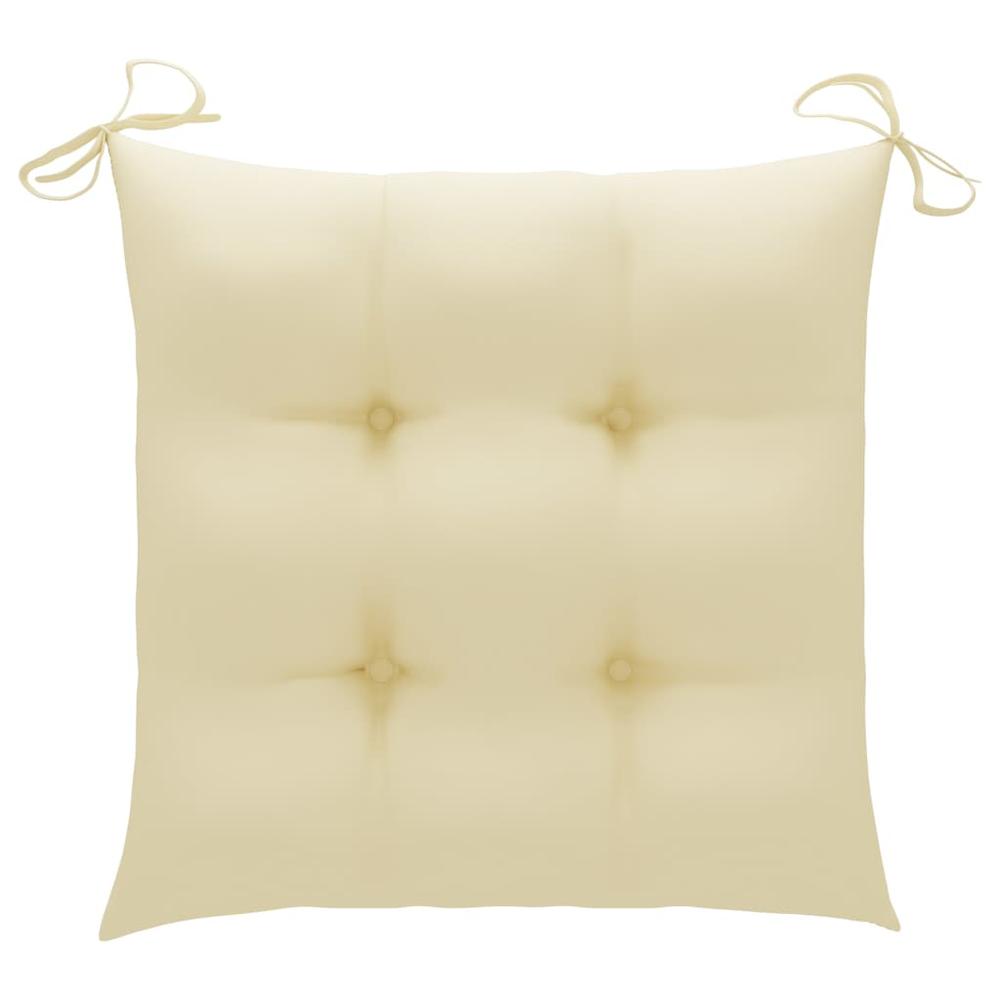 vidaXL Chair Cushions 2 pcs Cream White 15.7"x15.7"x2.8" Fabric, 314866. Picture 2