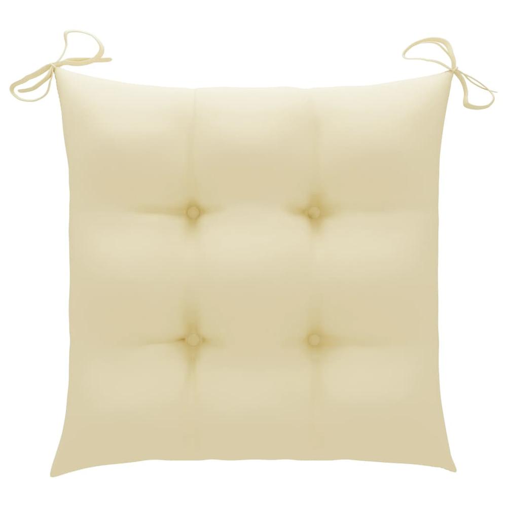vidaXL Chair Cushions 4 pcs Cream White 15.7"x15.7"x2.8" Fabric, 314867. Picture 2