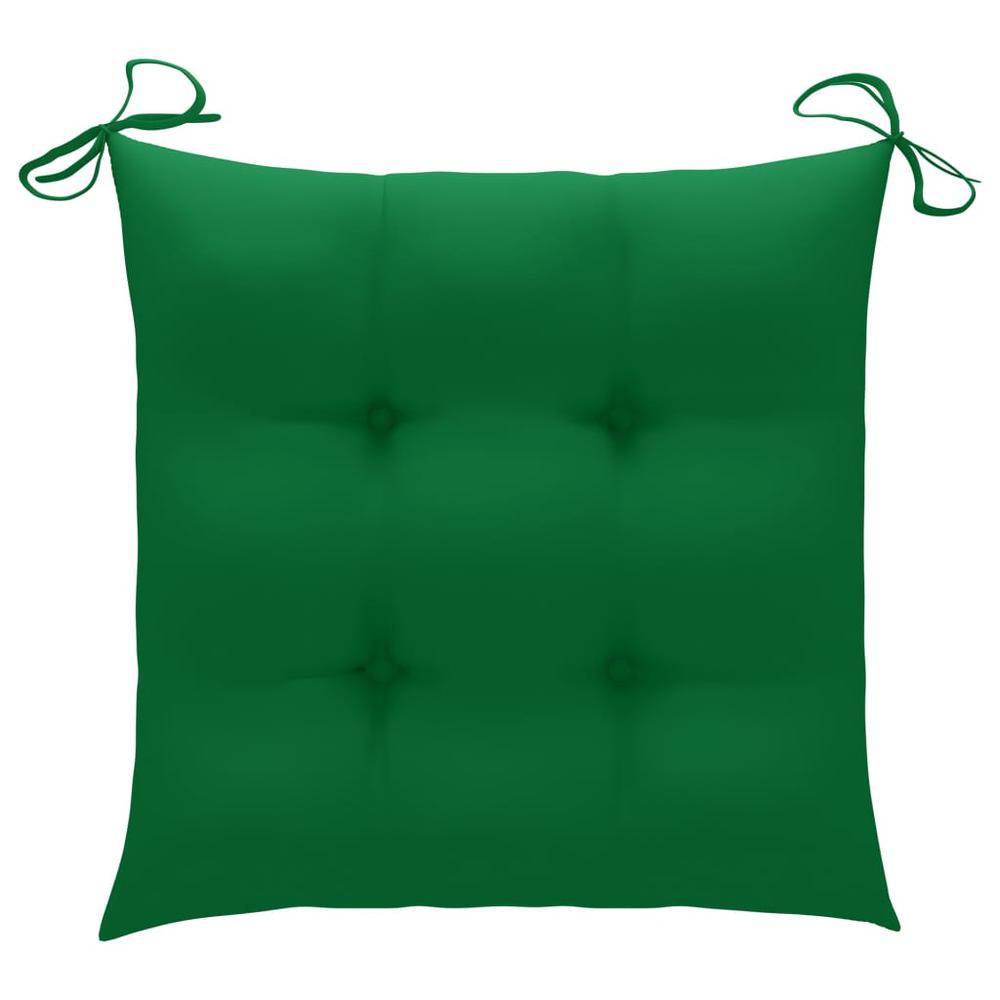 vidaXL Chair Cushions 6 pcs Green 15.7"x15.7"x2.8" Fabric, 314877. Picture 2