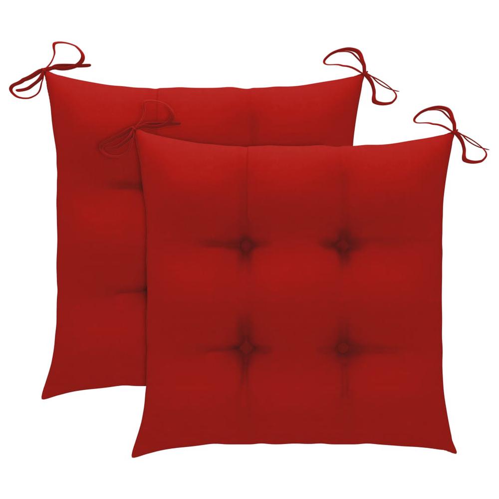 vidaXL Chair Cushions 2 pcs Red 15.7"x15.7"x2.8" Fabric, 314878. Picture 1