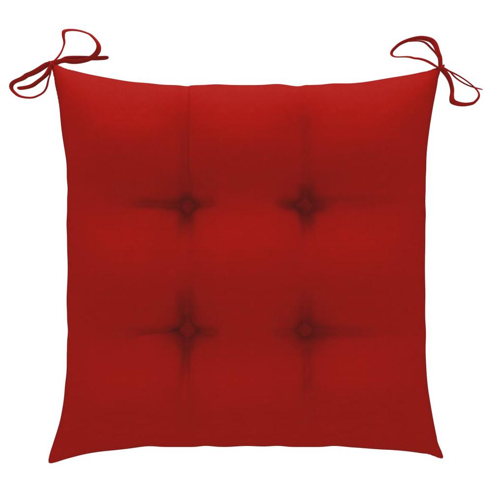 vidaXL Chair Cushions 2 pcs Red 15.7"x15.7"x2.8" Fabric, 314878. Picture 2
