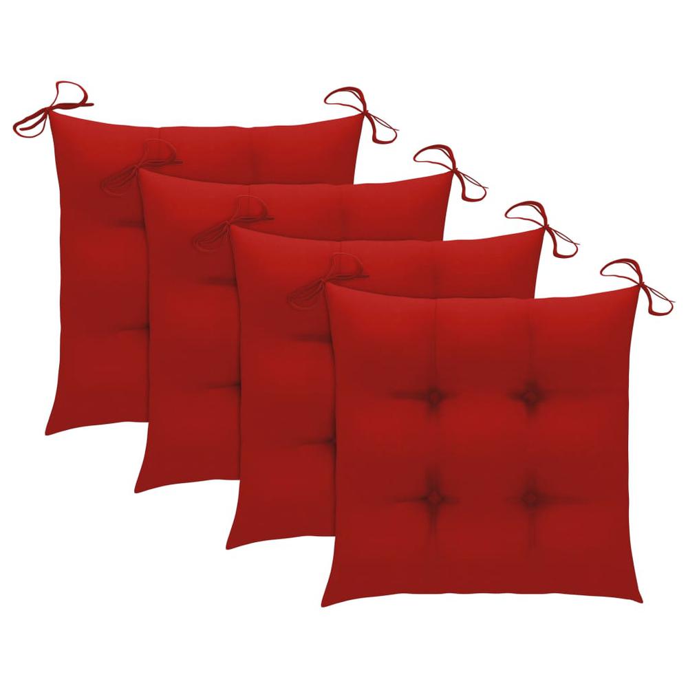 vidaXL Chair Cushions 4 pcs 15.7"x15.7"x2.8" Red, 314879. The main picture.