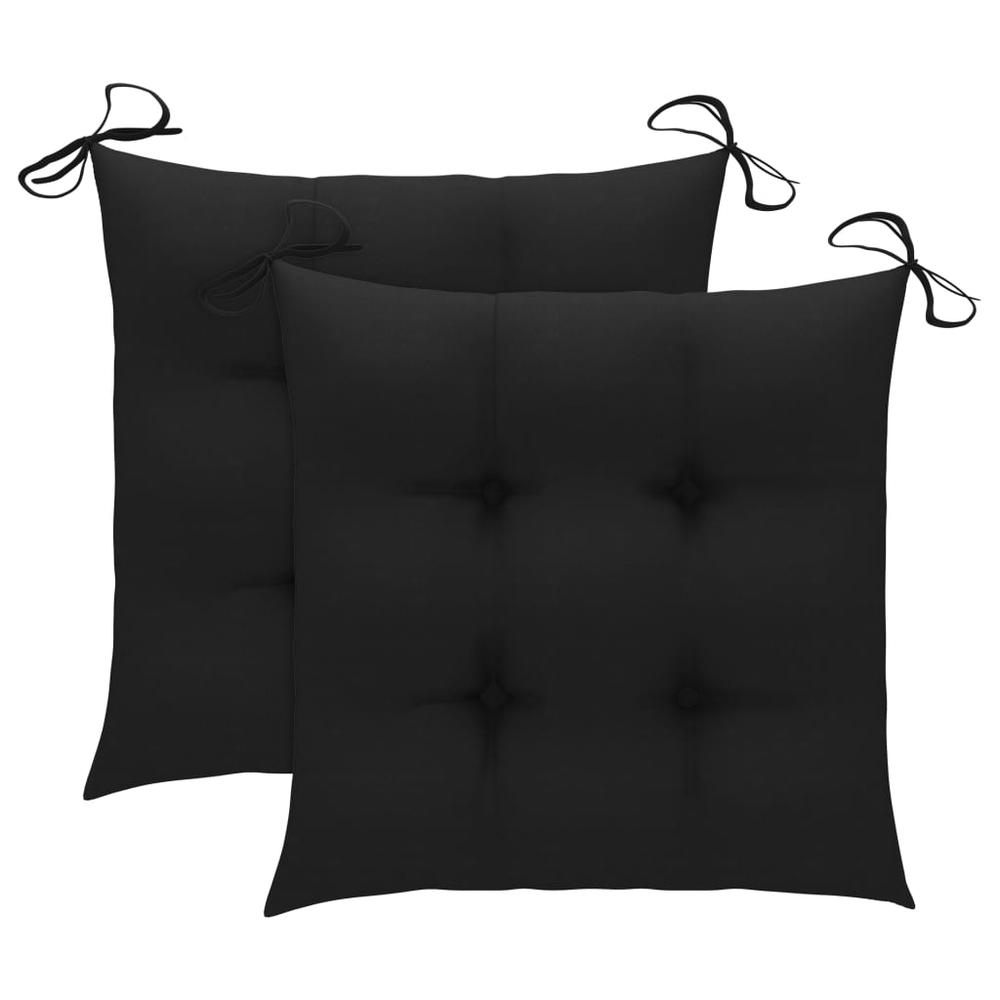 vidaXL Chair Cushions 2 pcs Black 15.7"x15.7"x2.8" Fabric, 314881. Picture 1