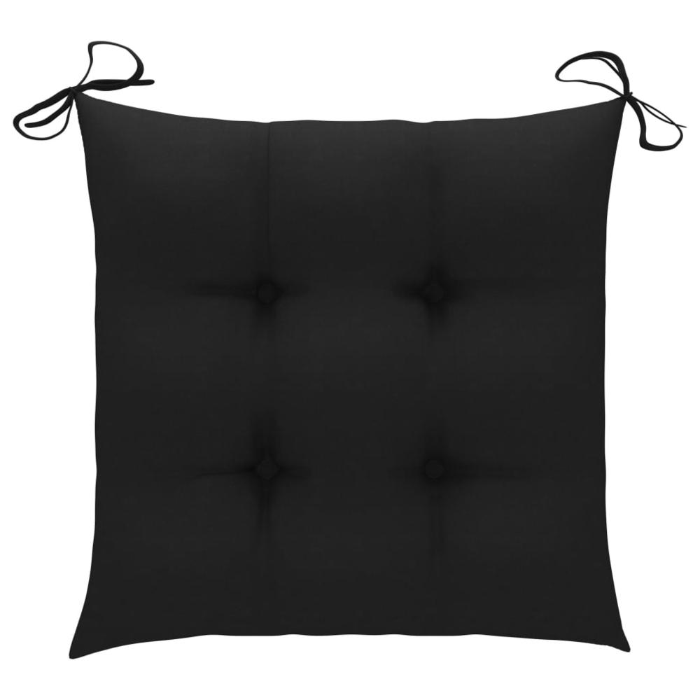 vidaXL Chair Cushions 2 pcs Black 15.7"x15.7"x2.8" Fabric, 314881. Picture 2