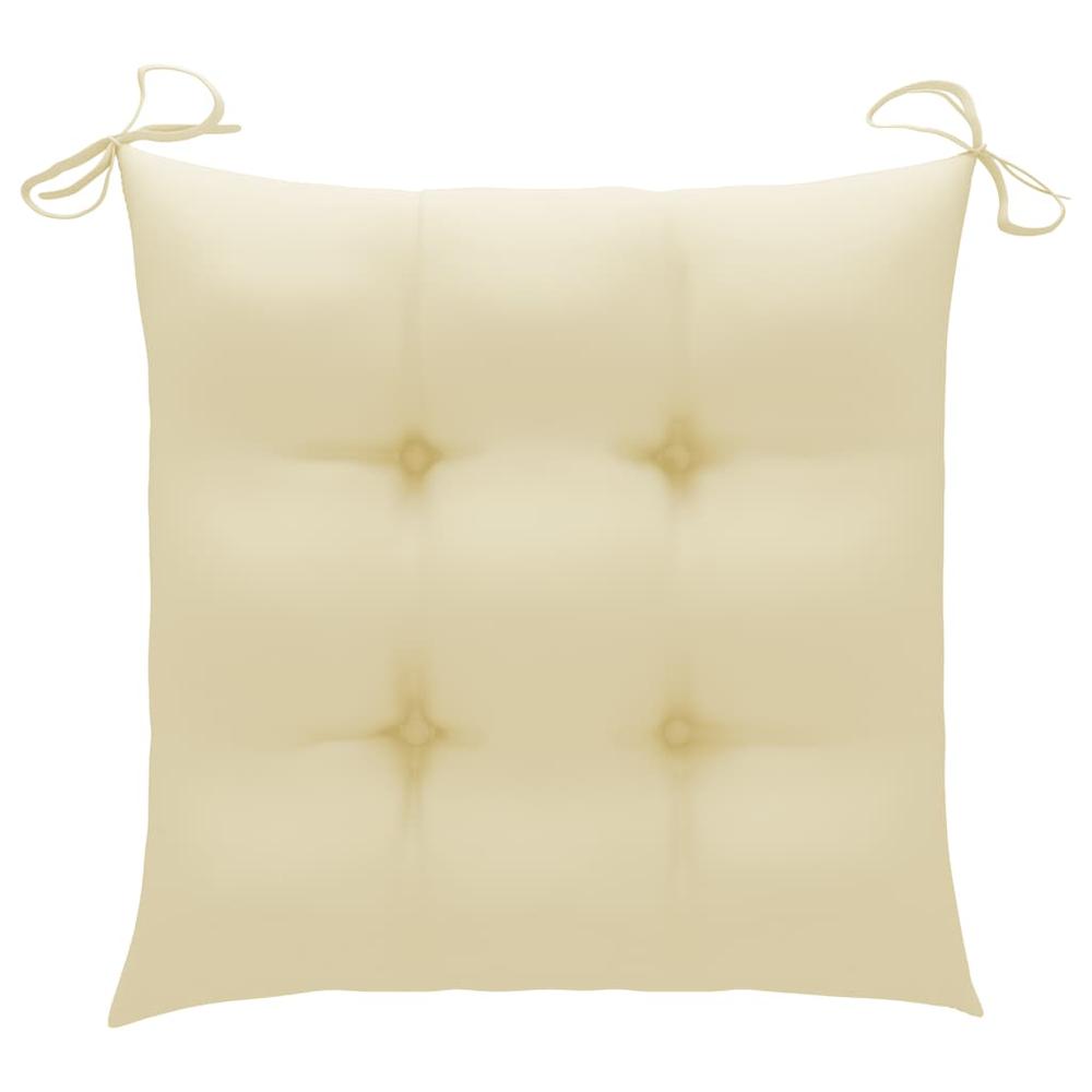 vidaXL Chair Cushions 4 pcs Cream White 19.7"x19.7"x2.8" Fabric, 314903. Picture 2