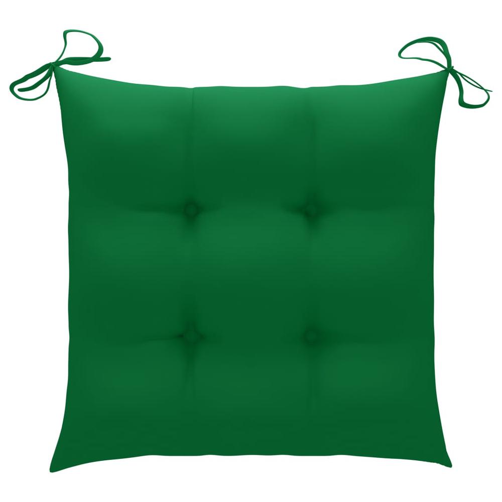 vidaXL Chair Cushions 2 pcs Green 19.7"x19.7"x2.8" Fabric, 314911. Picture 2