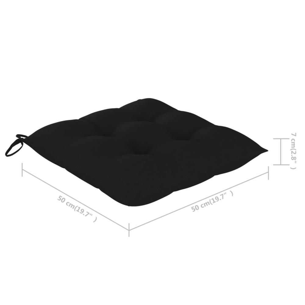 vidaXL Chair Cushions 6 pcs Black 19.7"x19.7"x2.8" Fabric. Picture 6
