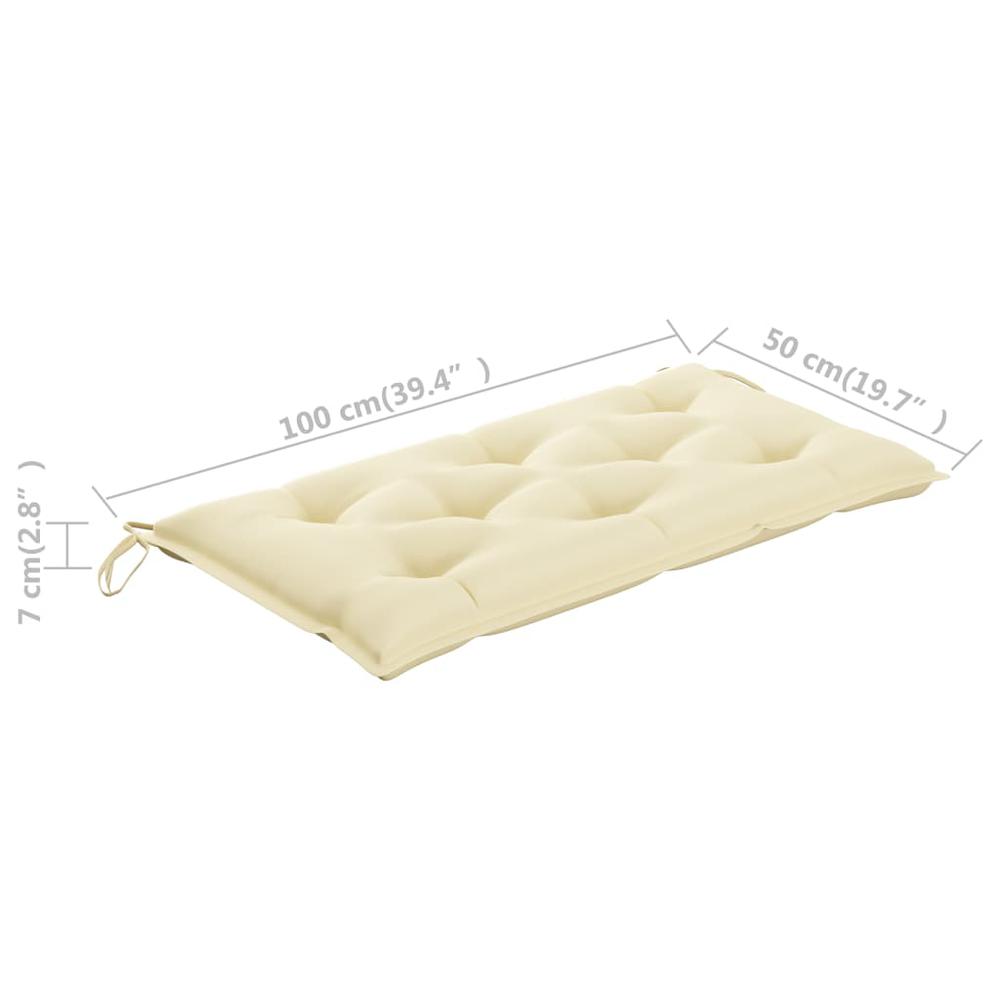 vidaXL Garden Bench Cushion Cream White 39.4"x19.7"x2.8" Fabric, 314934. Picture 5