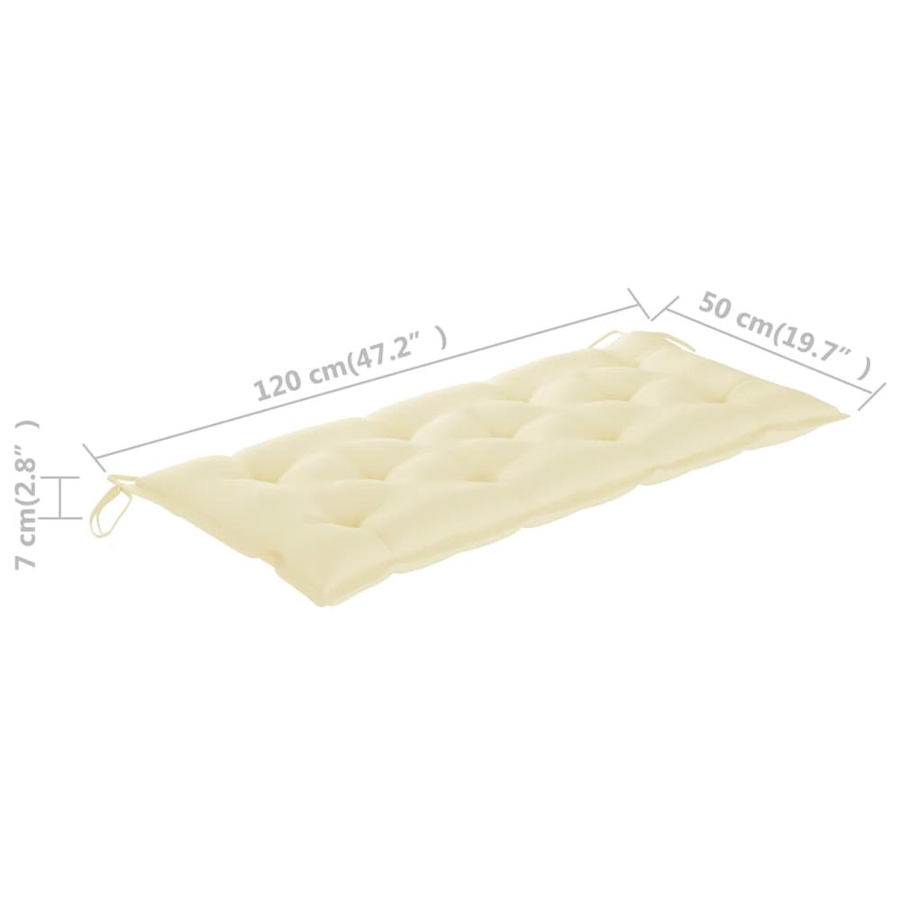 vidaXL Garden Bench Cushion Cream White 47.2"x19.7"x2.8" Fabric, 314946. Picture 5