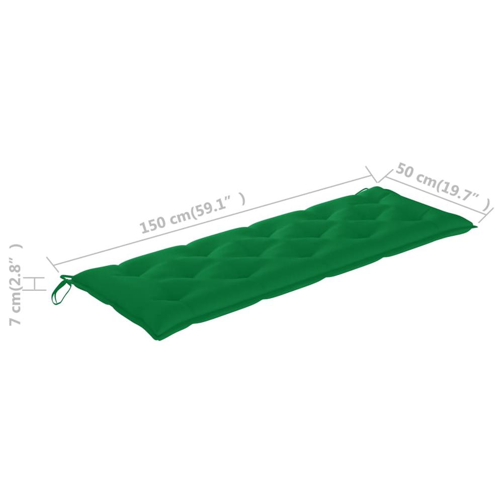 vidaXL Garden Bench Cushion Green 59.1"x19.7"x2.8" Fabric, 314961. Picture 5