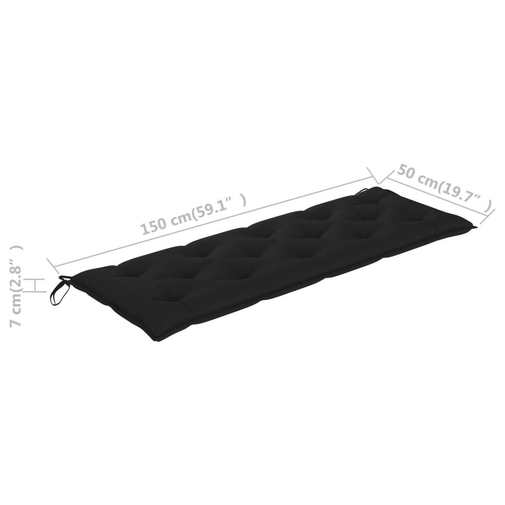 vidaXL Garden Bench Cushion Black 59.1"x19.7"x2.8" Fabric, 314963. Picture 5
