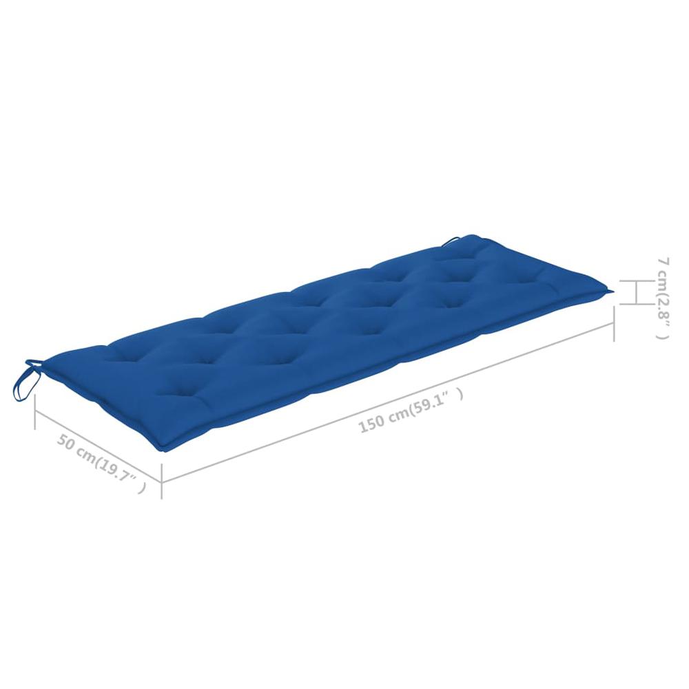 vidaXL Garden Bench Cushion Blue 59.1"x19.7"x2.8" Fabric. Picture 5