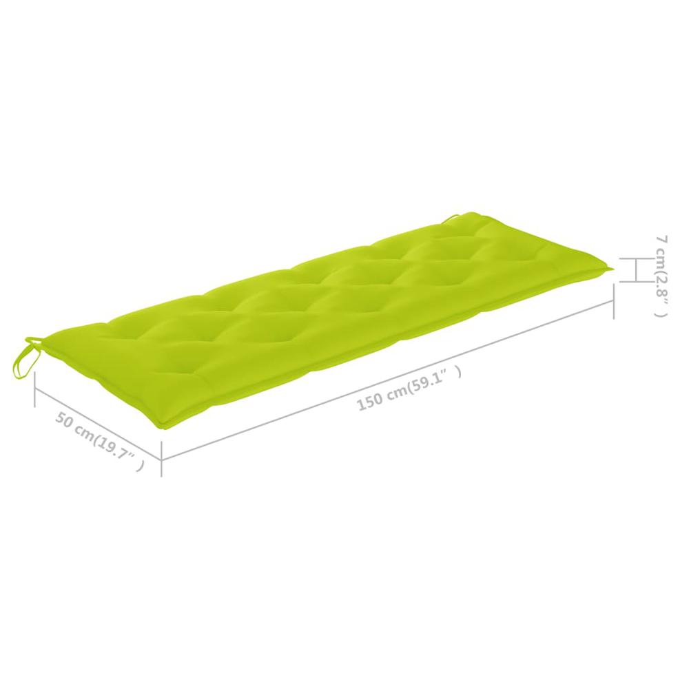 vidaXL Garden Bench Cushion Bright Green 59.1"x19.7"x2.8" Fabric. Picture 5