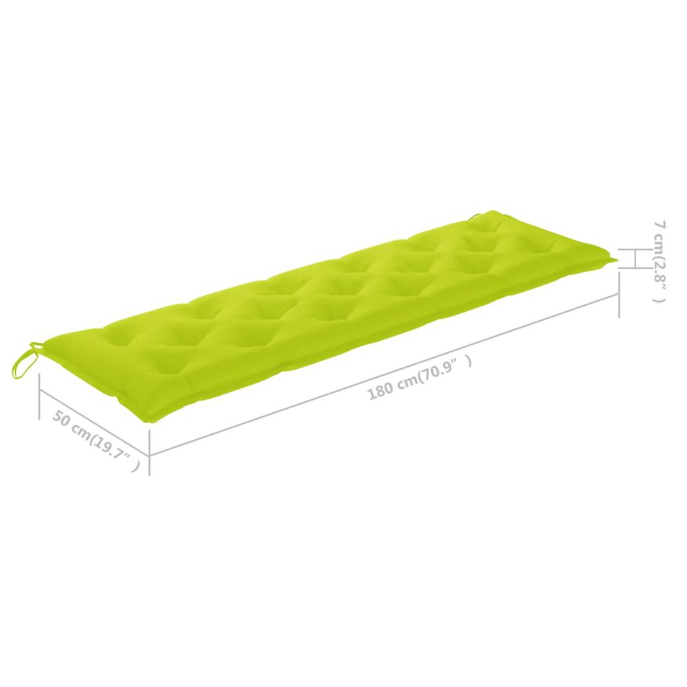 vidaXL Garden Bench Cushion Bright Green 70.9"x19.7"x2.8" Fabric. Picture 5