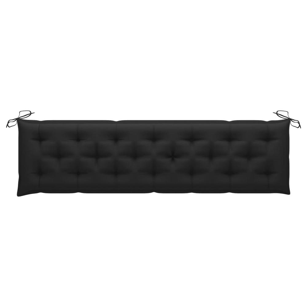 vidaXL Garden Bench Cushion Black 78.7"x19.7"x2.8" Fabric, 314987. Picture 1