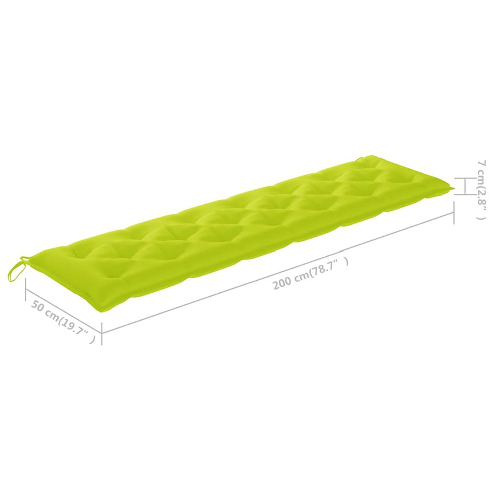 vidaXL Garden Bench Cushion Bright Green 78.7"x19.7"x 2.8" Fabric. Picture 5