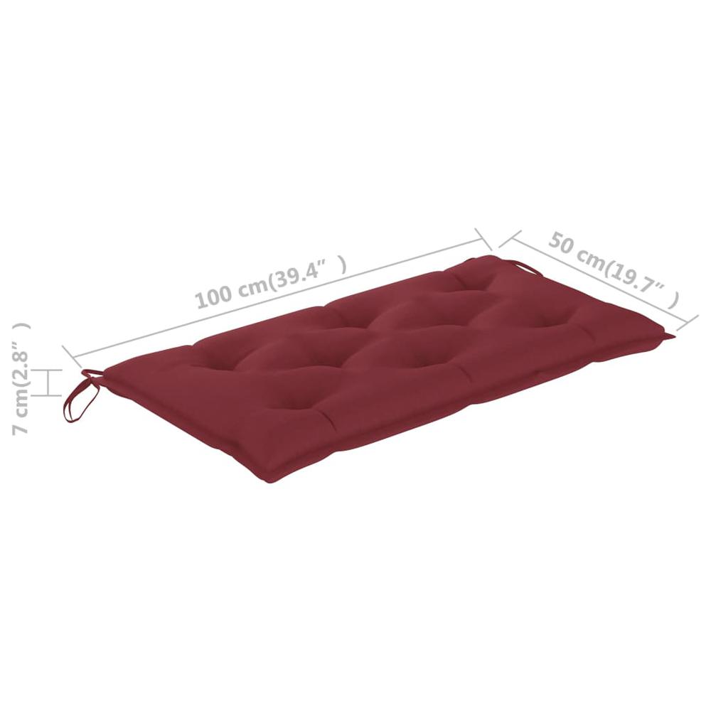 vidaXL Cushion for Swing Chair Wine Red 39.4" Fabric, 315001. Picture 6
