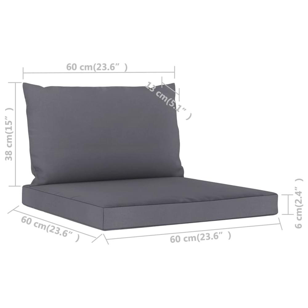 vidaXL Pallet Sofa Cushions 2 pcs Anthracite Fabric, 315052. Picture 6