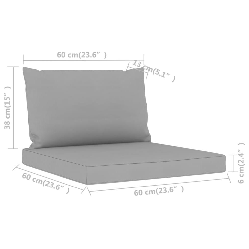 vidaXL Pallet Sofa Cushions 2 pcs Gray Fabric, 315053. Picture 6