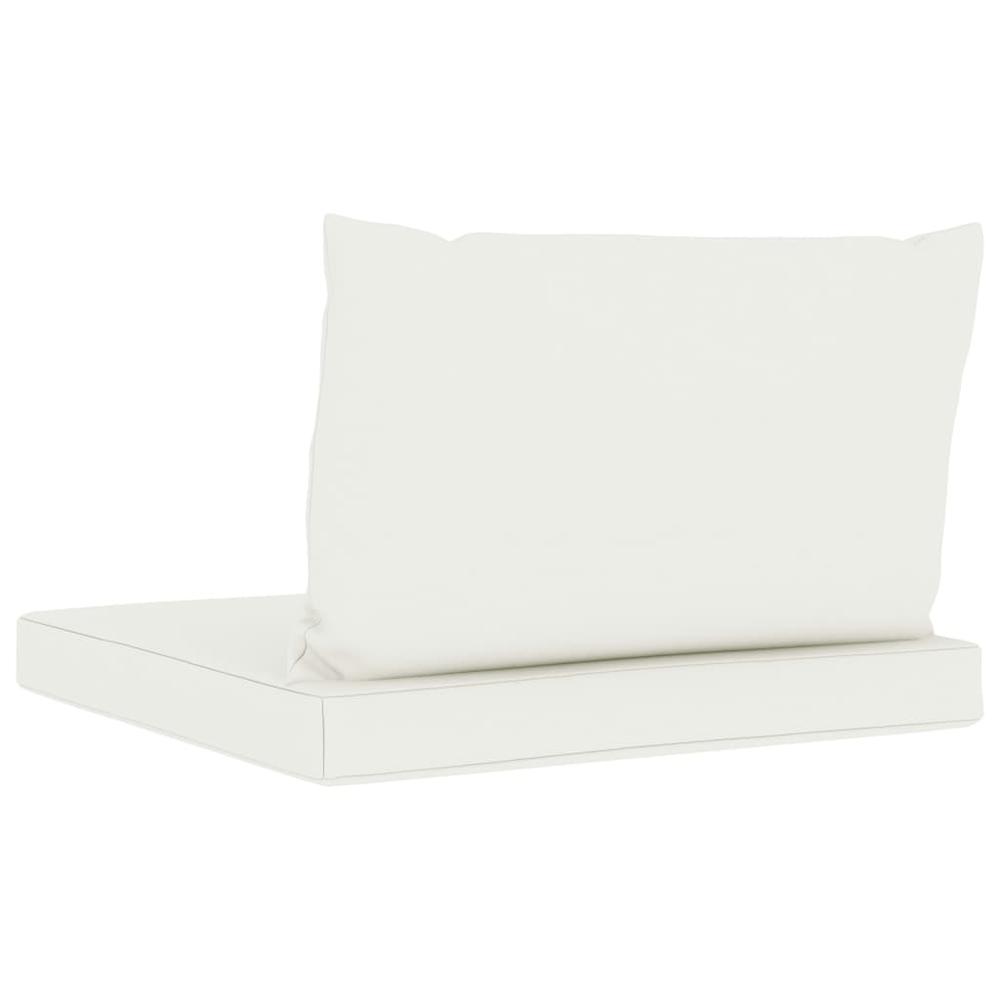 vidaXL Pallet Sofa Cushions 2 pcs Cream White Fabric. Picture 5