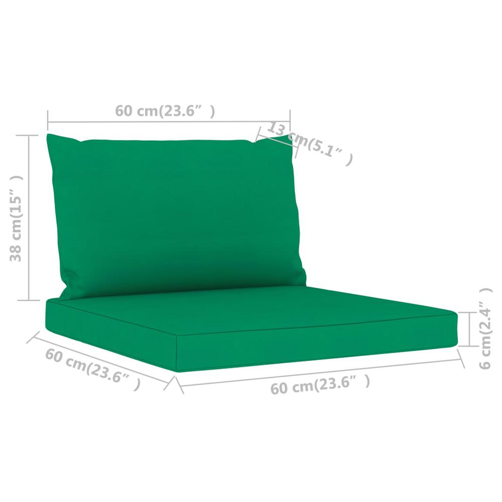 vidaXL Pallet Sofa Cushions 2 pcs Green Fabric, 315057. Picture 6
