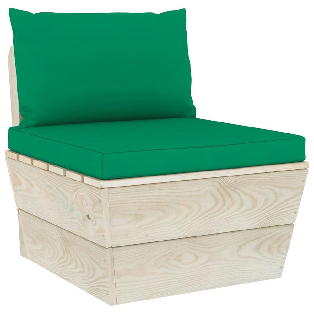 vidaXL Pallet Sofa Cushions 2 pcs Green Fabric, 315057. Picture 1