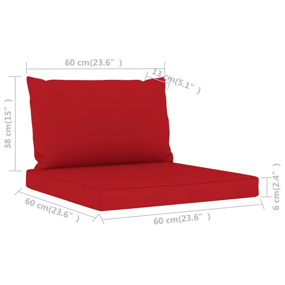 vidaXL Pallet Sofa Cushions 2 pcs Red Fabric, 315058. Picture 5