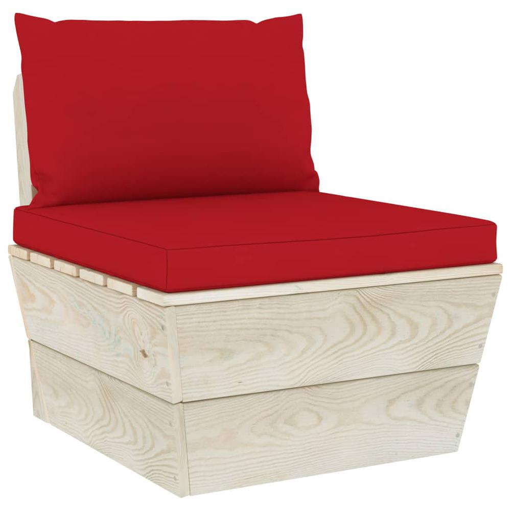 vidaXL Pallet Sofa Cushions 2 pcs Red Fabric, 315058. Picture 1